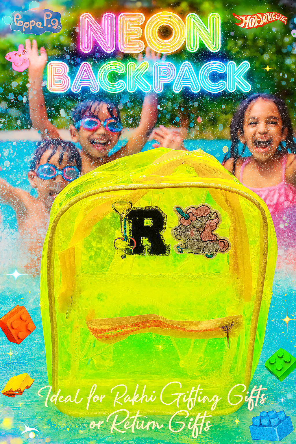 Neon customised Back pack