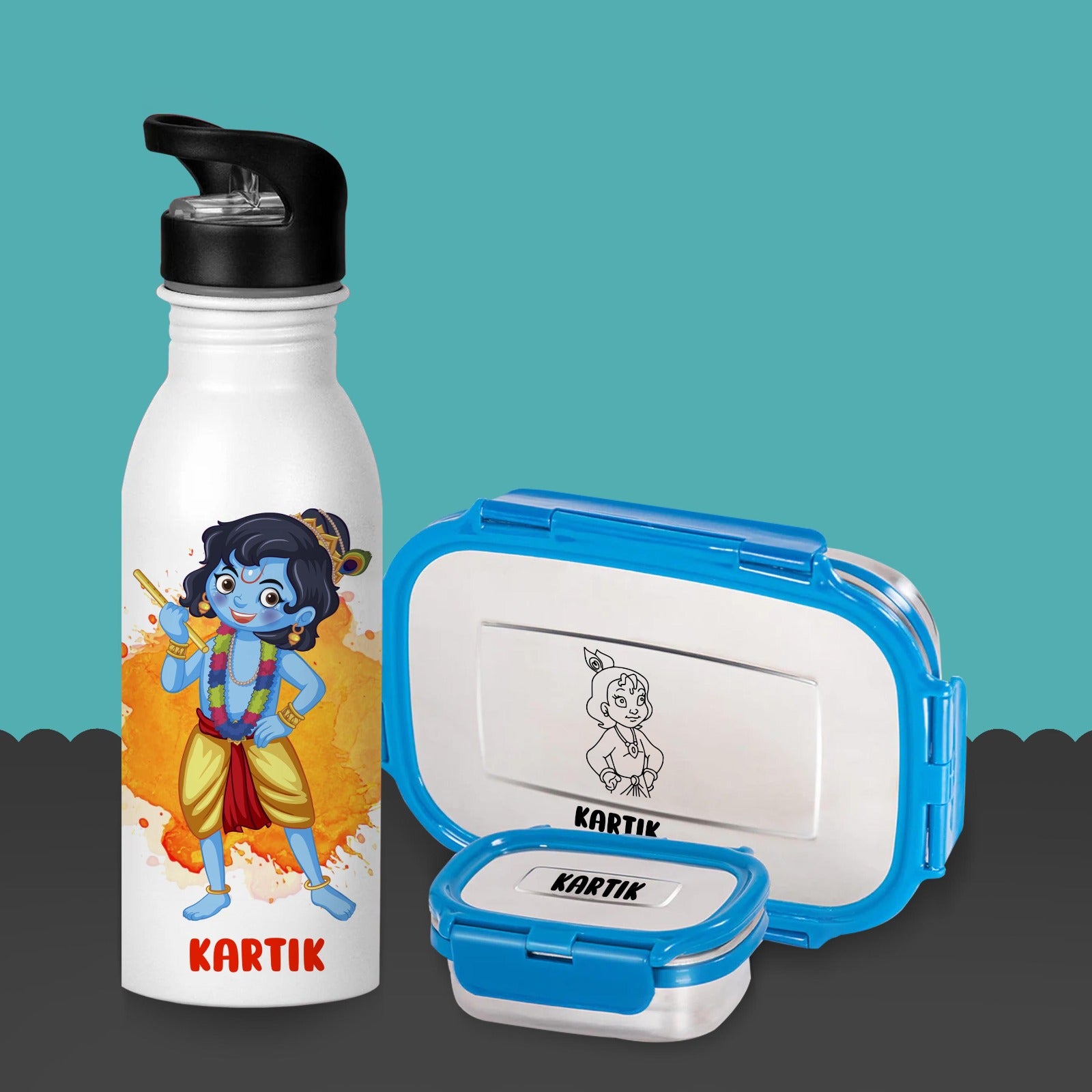 Personalised sipper and  viego tiffin combo