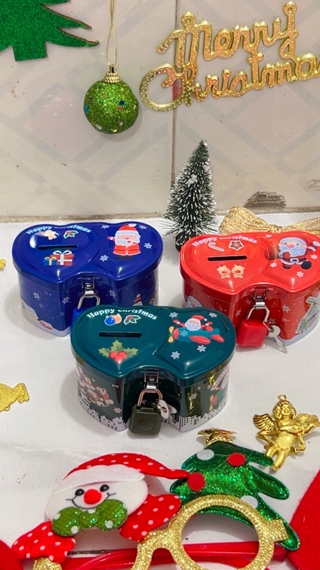 christmas mini piggy bank