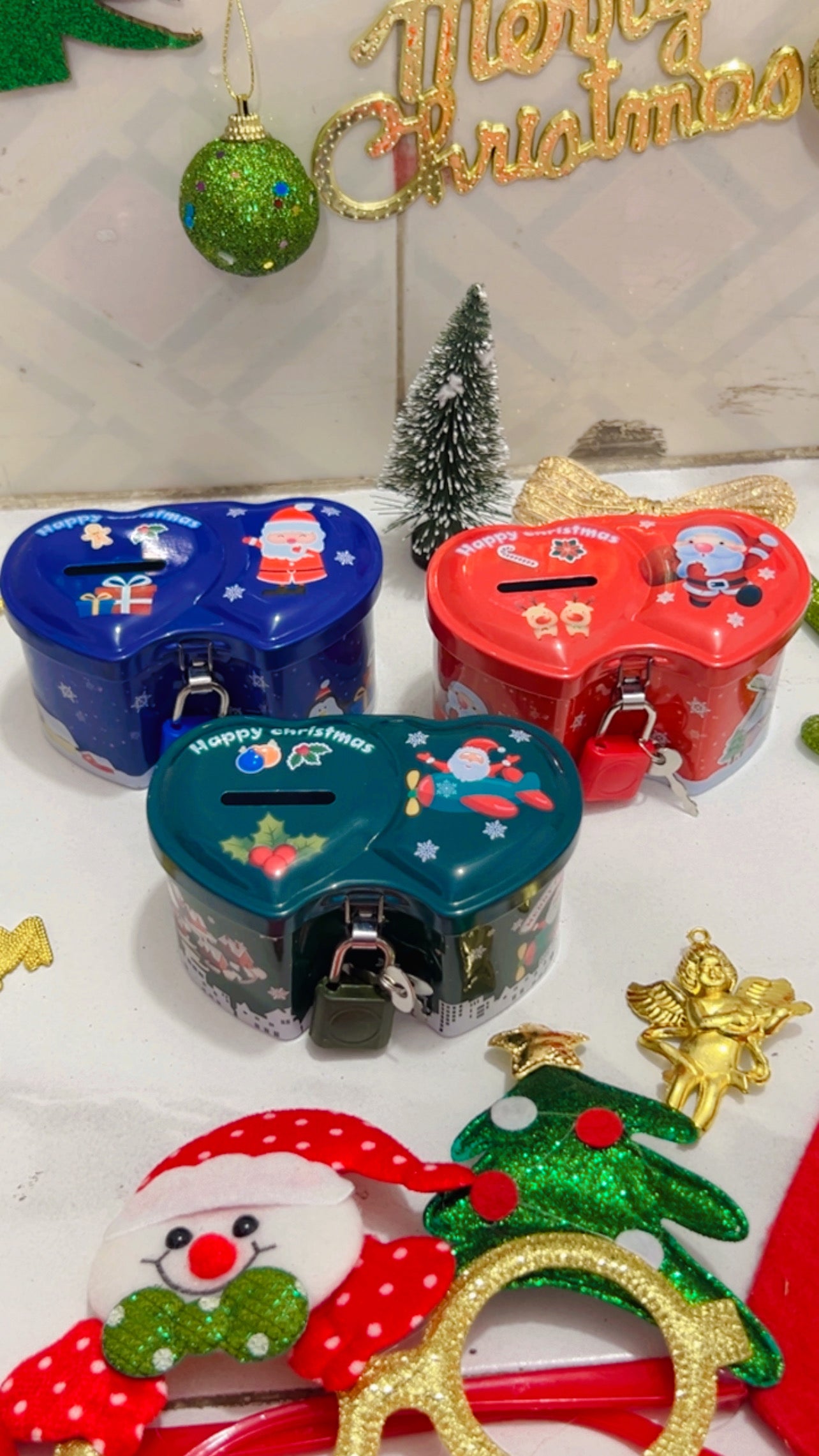 christmas mini piggy bank