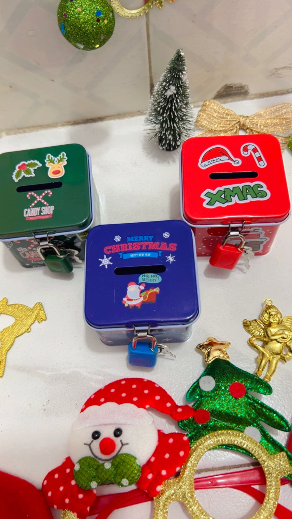 Christmas mini Piggy Bank (Sqaure)