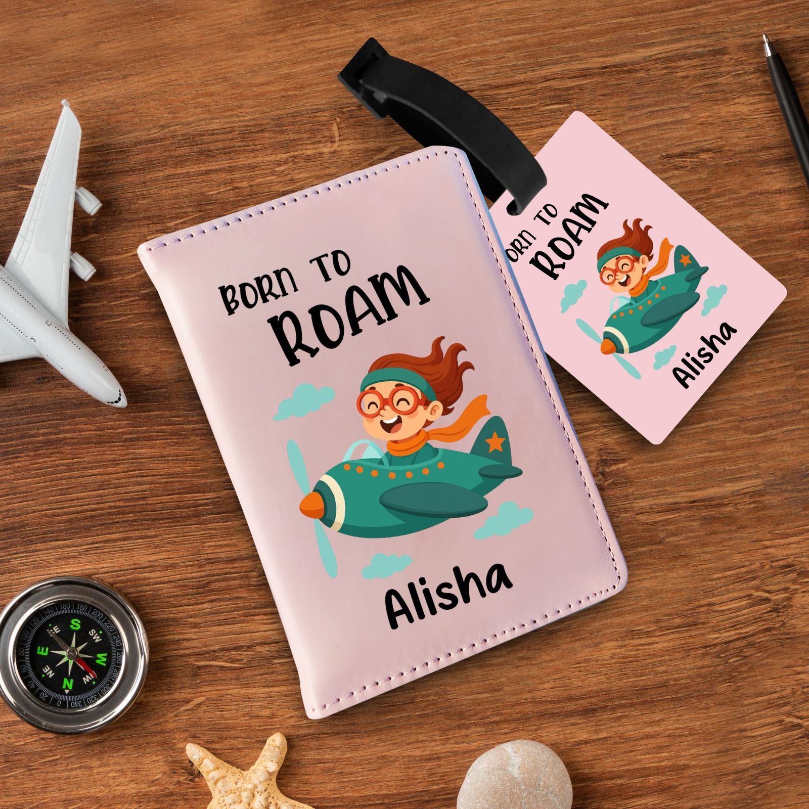 Personalized Passport and bag tag combo