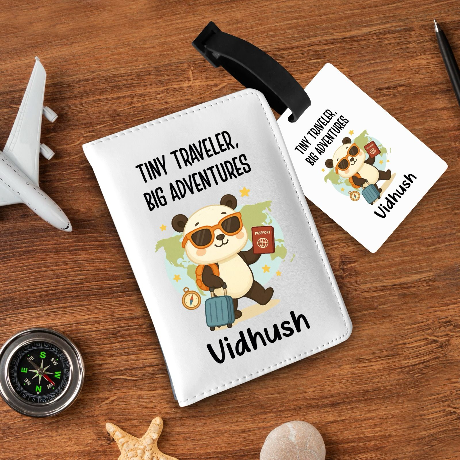 Personalized Passport and bag tag combo