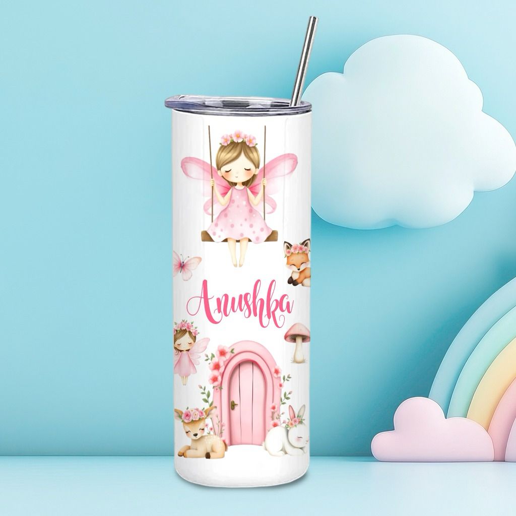 Personalised special Stainless Steel Skinny Tumbler with steel Straw