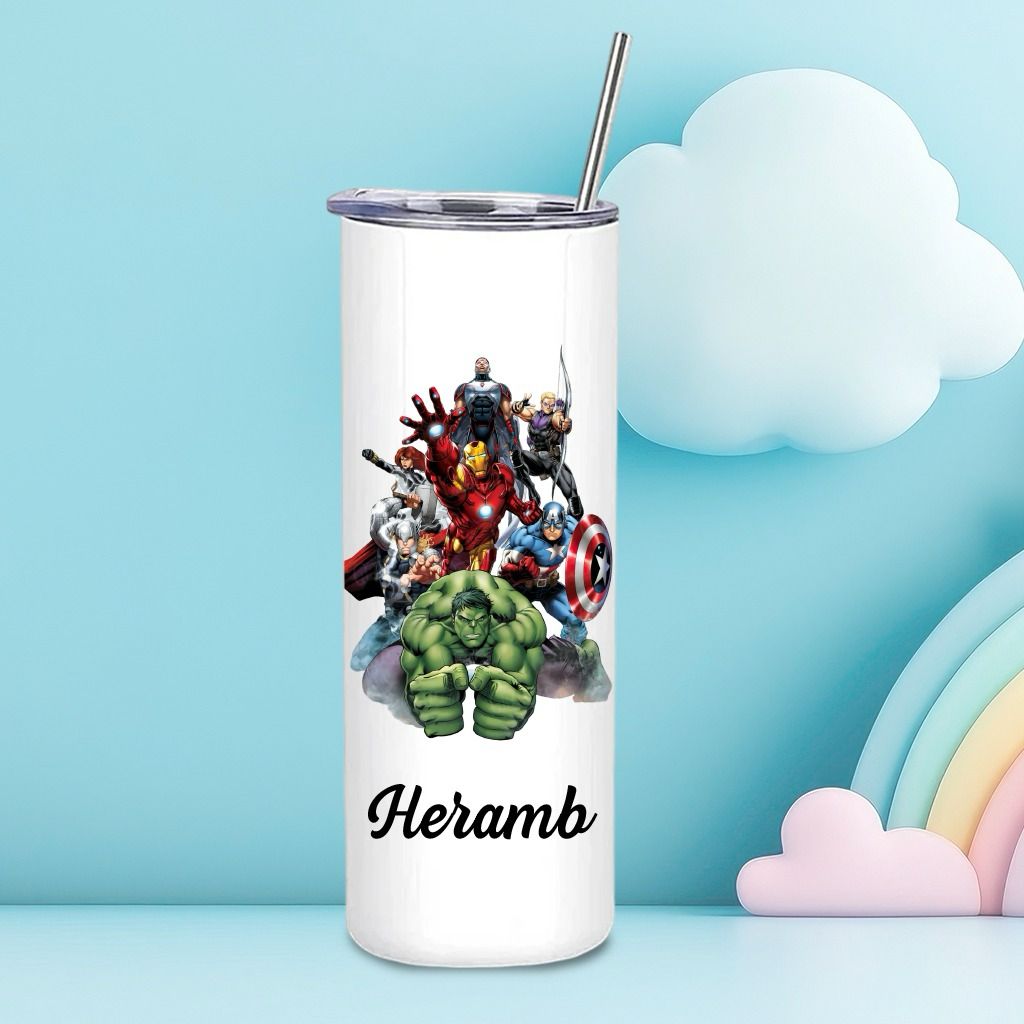 Personalised special Stainless Steel Skinny Tumbler with steel Straw