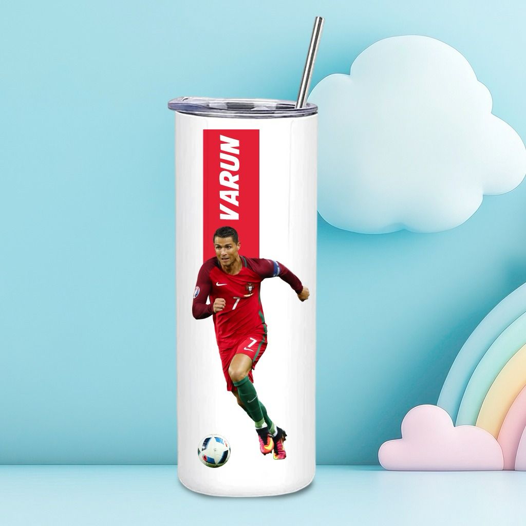 Personalised special Stainless Steel Skinny Tumbler with steel Straw