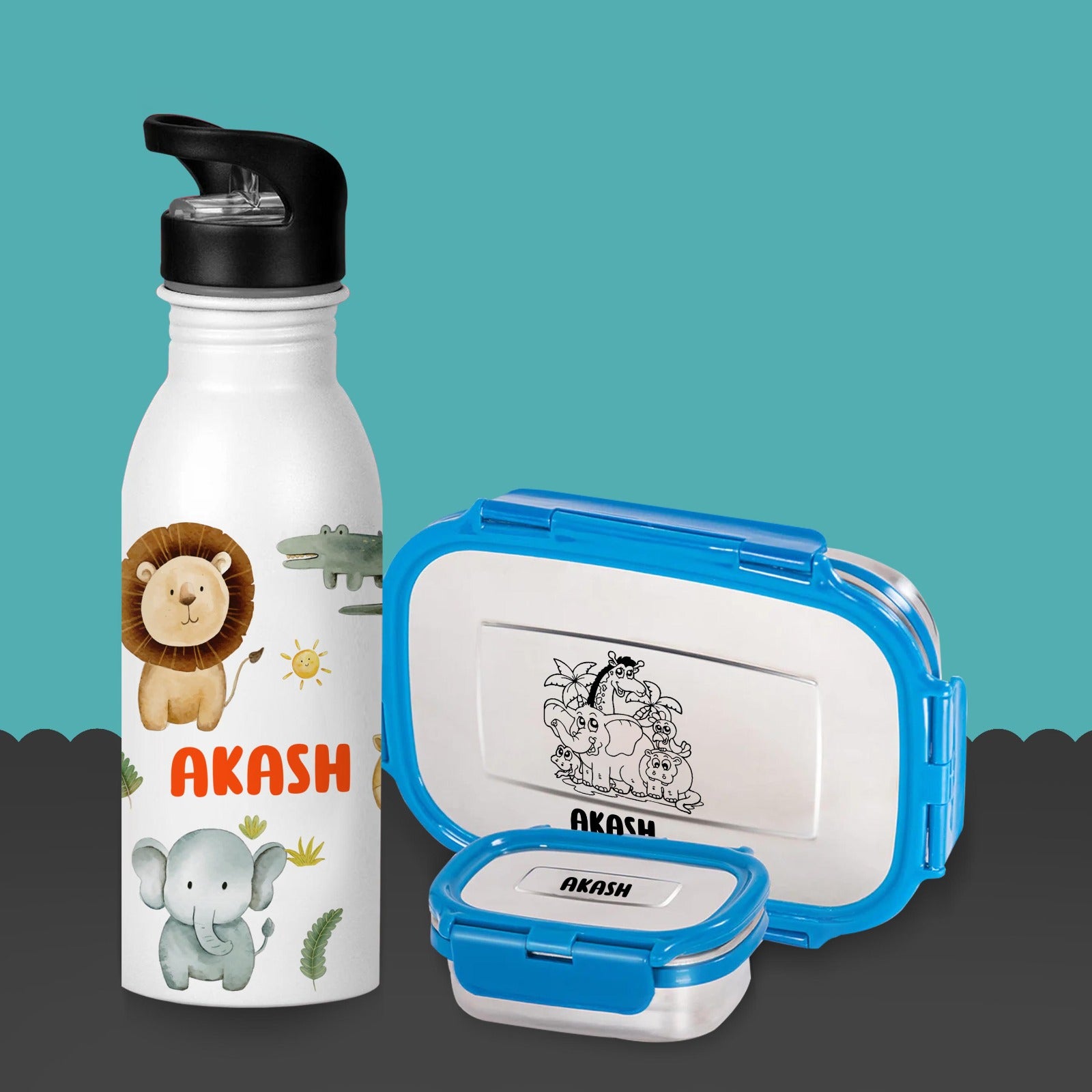 Personalised sipper and  viego tiffin combo