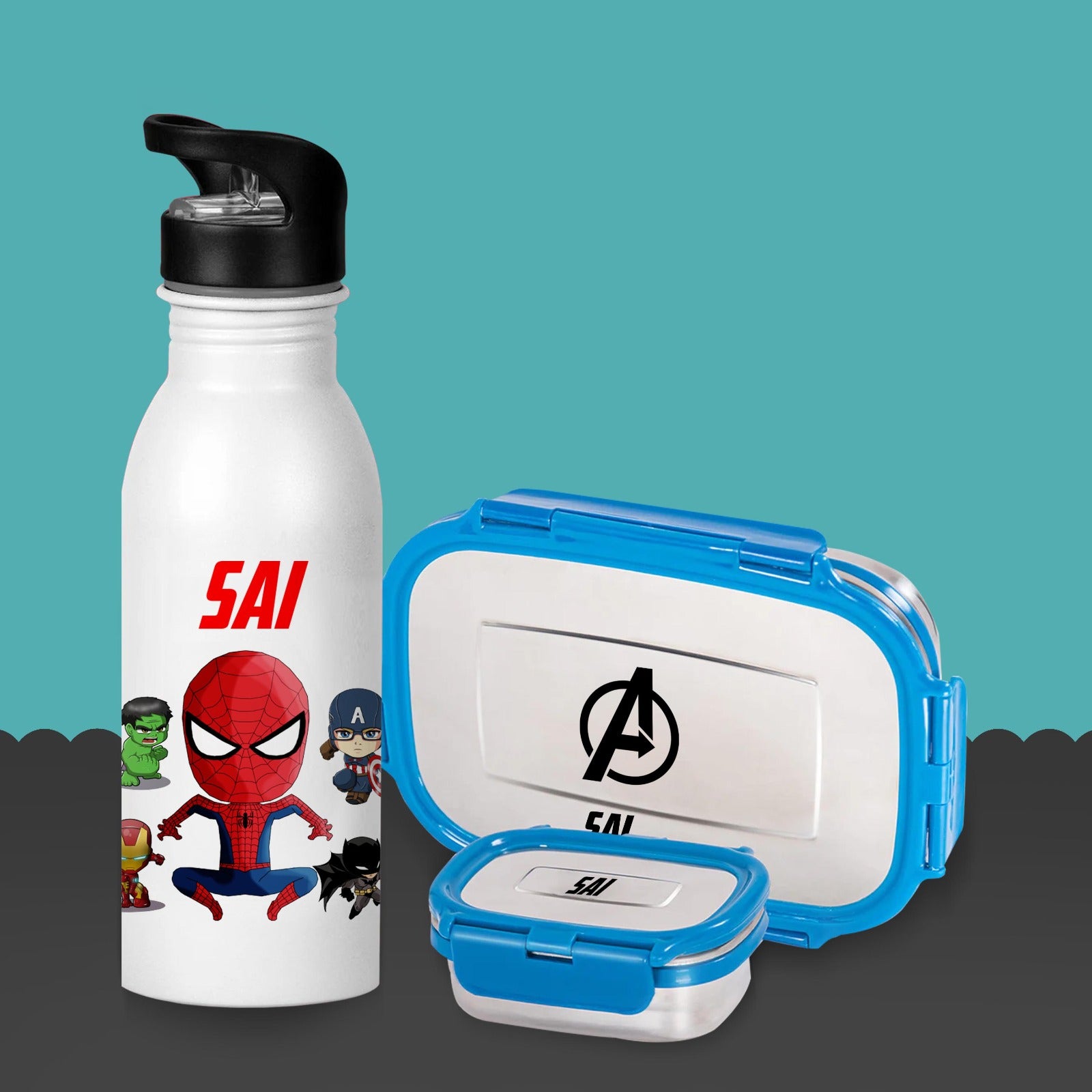 Personalised sipper and  viego tiffin combo