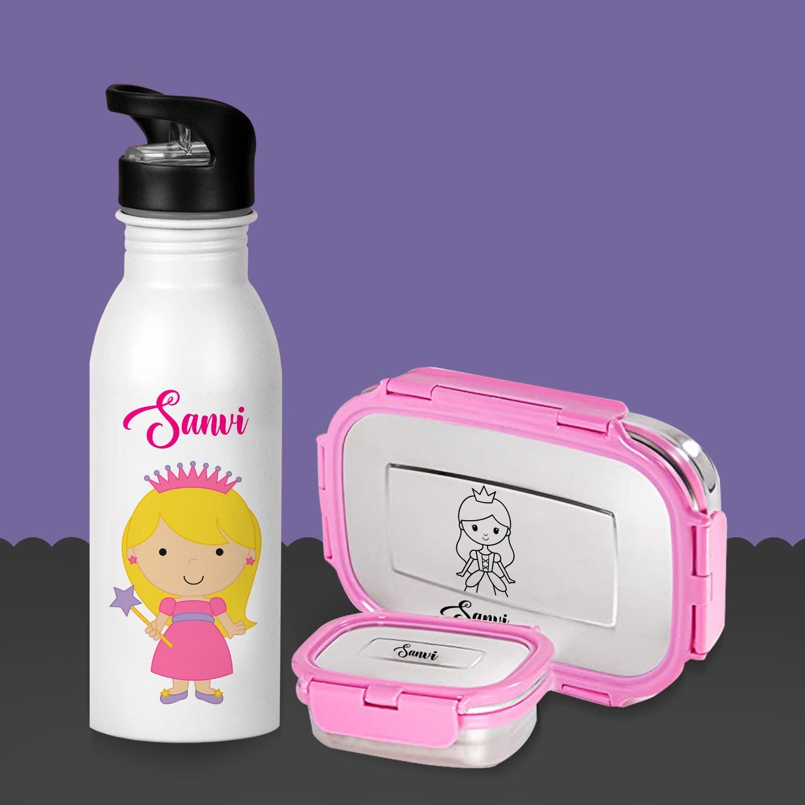 Personalised sipper and  viego tiffin combo