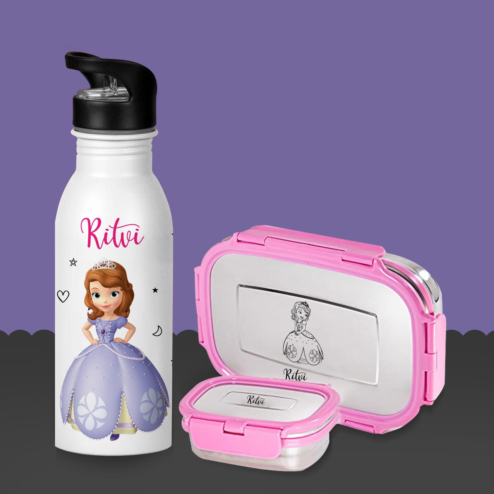 Personalised sipper and  viego tiffin combo