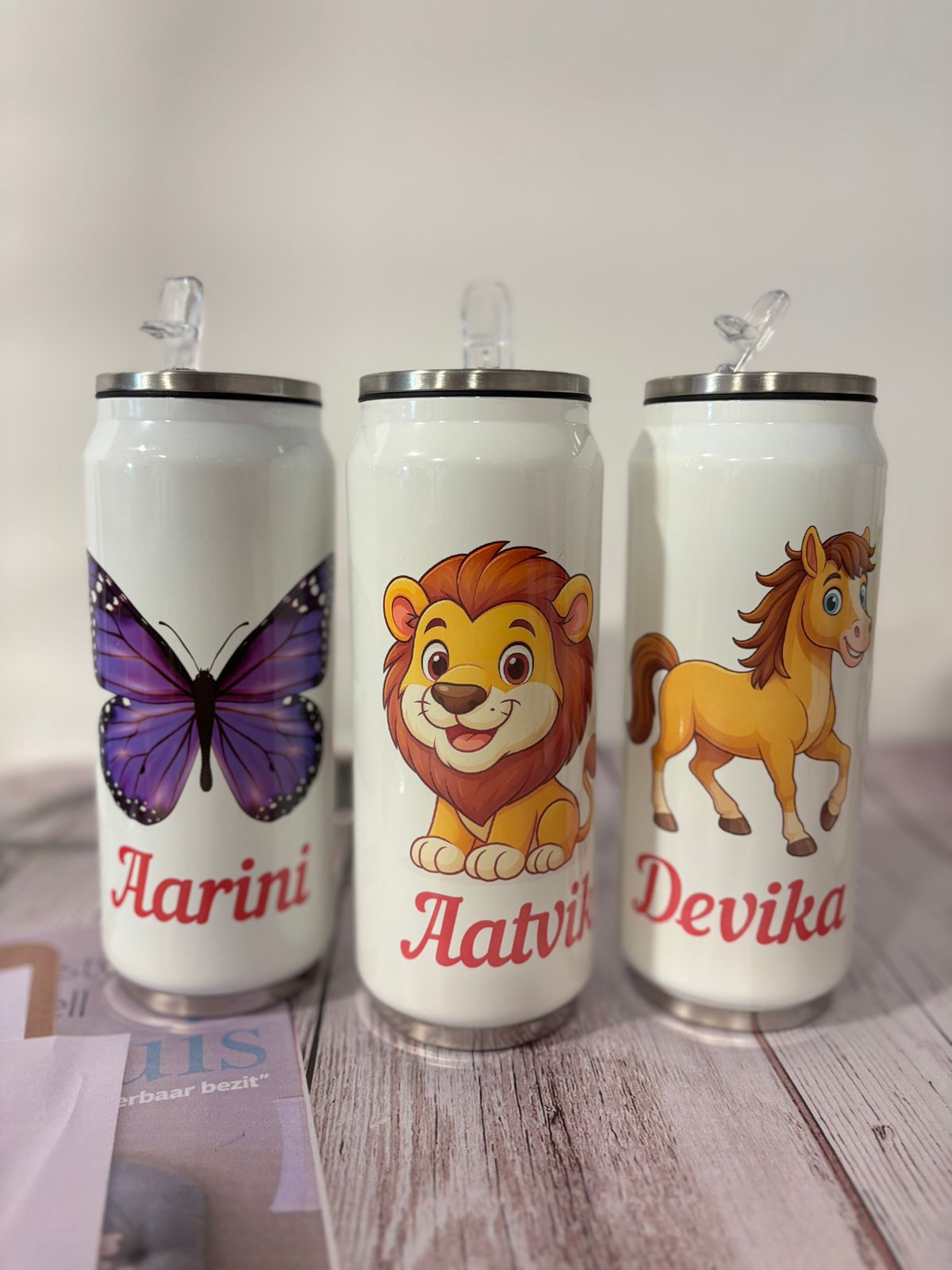 Personalised coke can straw sipper