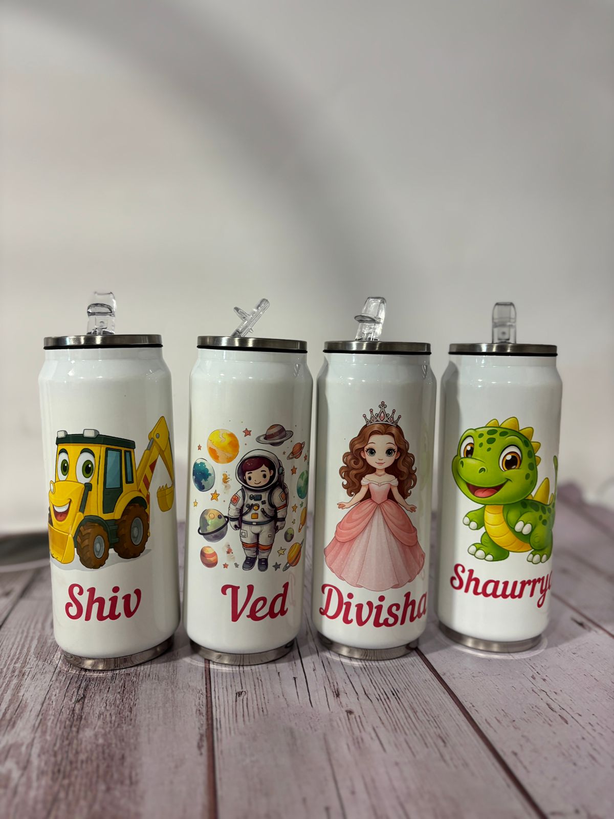 Personalised coke can straw sipper